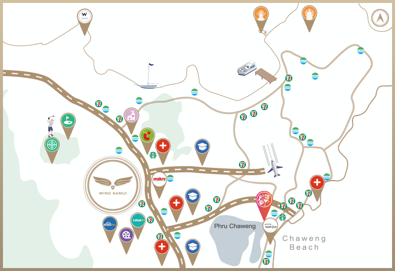 Wing Samui location map